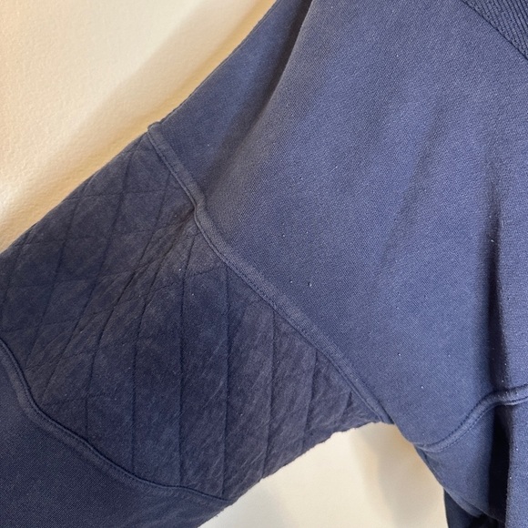 WILD Fable Women’s Sz XXL Cropped Drop Shoulder 1/4 Zip Pullover Sweatshirt Navy - Picture 5 of 7